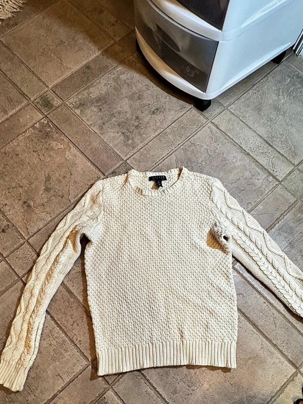 Lauren Ralph Lauren Cable Knit Crewneck Sweater Cream Size Medium
